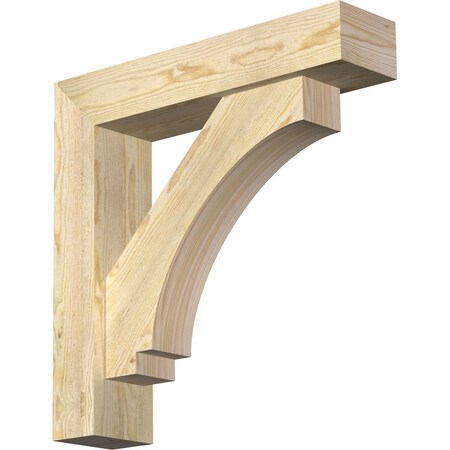 Ekena Millwork Imperial Block Rough Sawn Bracket w/ Offset Brace, Douglas Fir, 6"W x 26"D x 26"H BKT0604X26X26IMP05RDF
